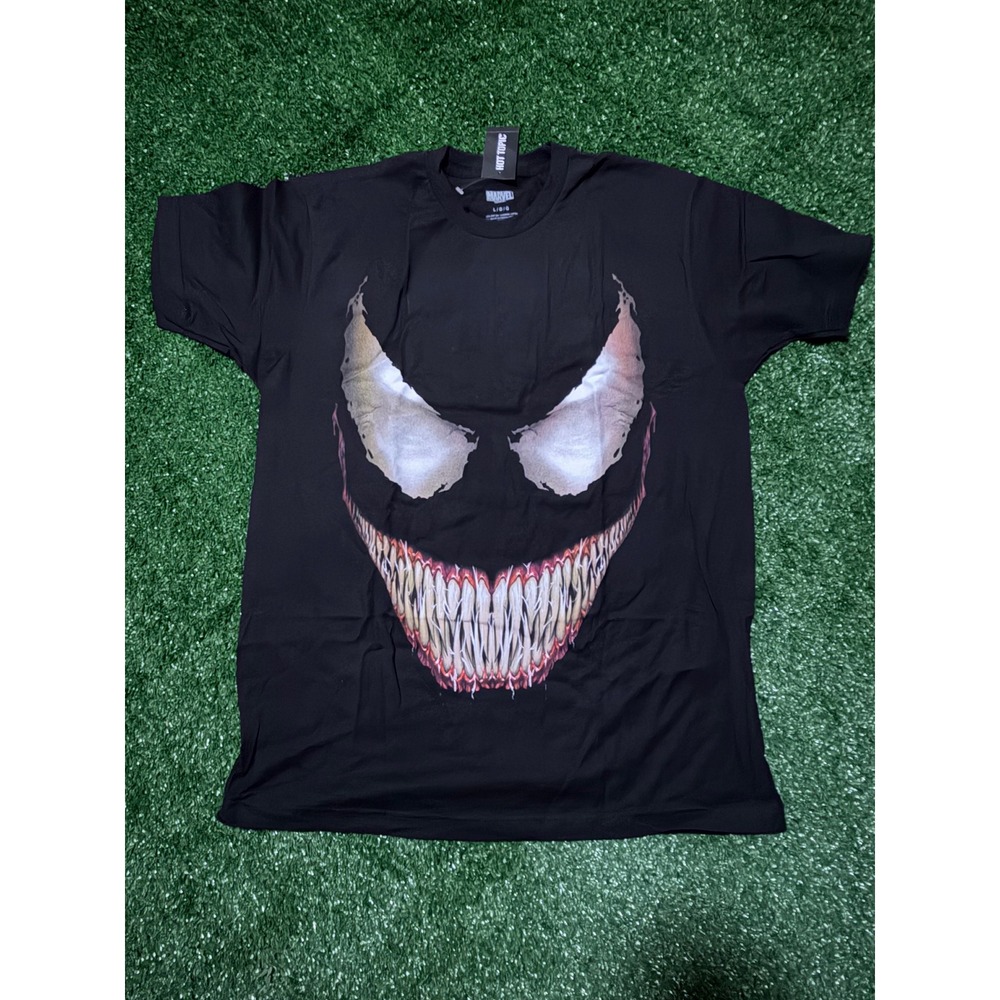 Marvel Venom Grin Graphic T-Shirt Mens Large Black Hot Topic Symbiote Tee NEW